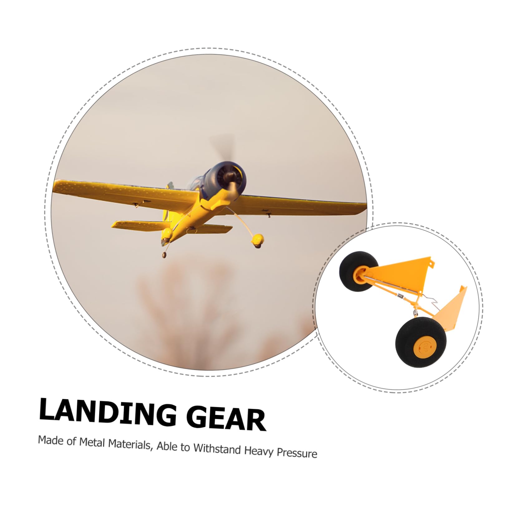 Yardwe 3 Piezas Accesorios de Aviones RC para Remoto Radio Partes reemplazo Tren de Aterrizaje de Aviones Tren de Aterrizaje de avión RC el plastico Yellow