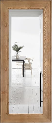 Miniatura 8 de WallBeyond Espejo rústico de longitud completa con marco de madera, 30 x 70 pulgadas, grande, rectangular, decoración de granja, espejo de piso,