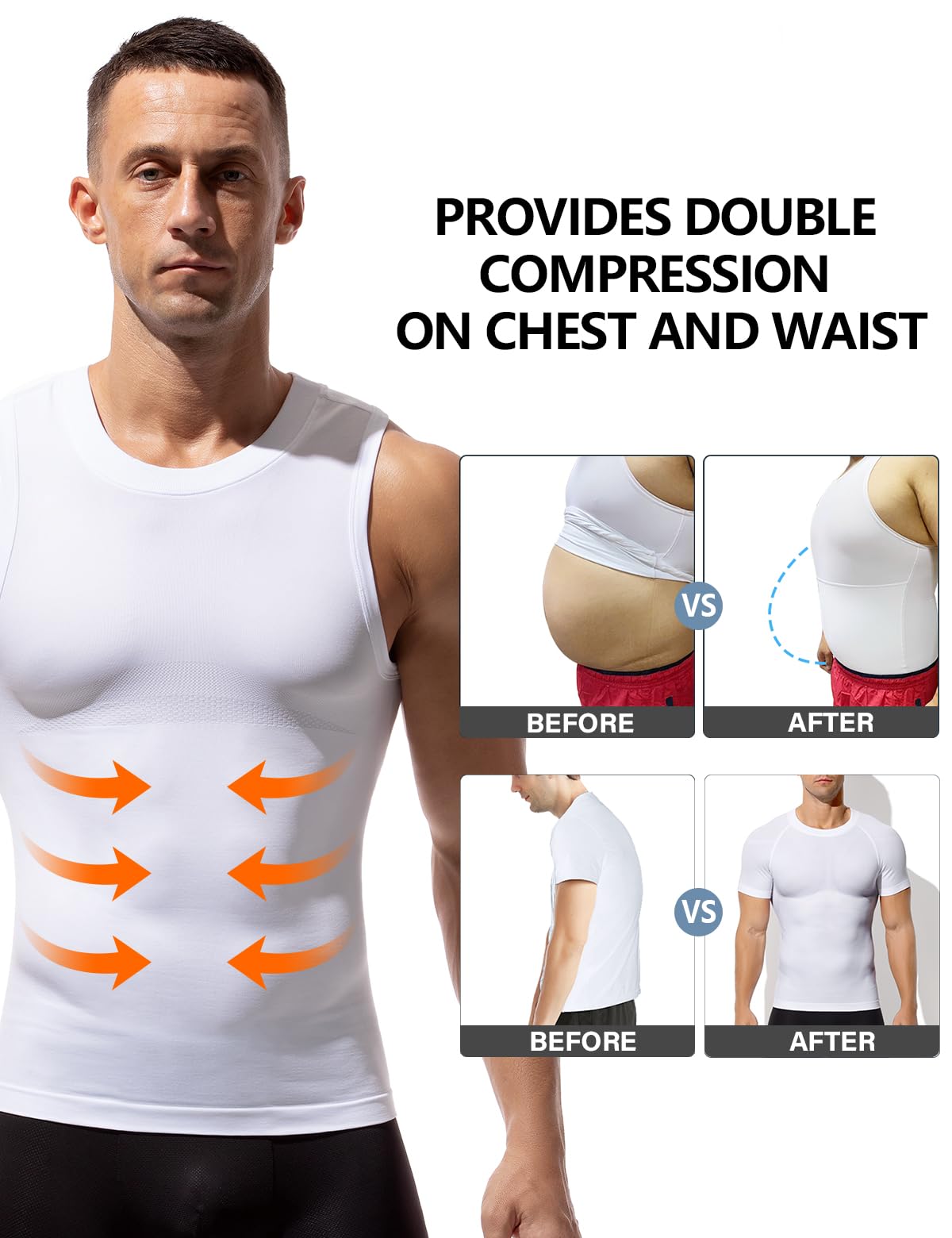 Arjen Kroos Débardeur Compression Homme Maillot de Corps Debardeur Gainant Ventre Plat Homme Gilet de Sport sans Manches