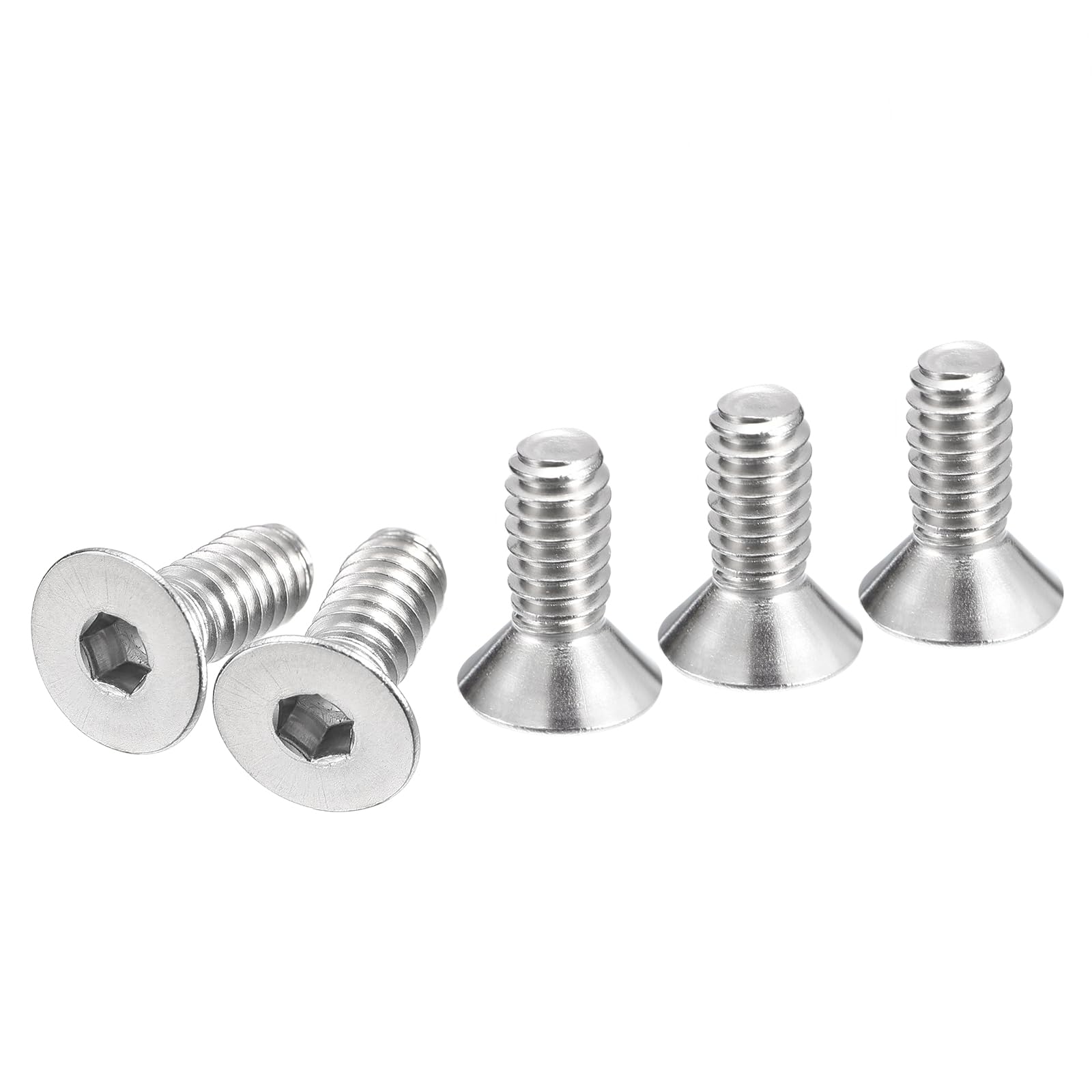 DTGN 1/4-20 x 5/8" Flat Head Socket Cap Screws, 25 Pack 304 Stainless Steel Hex Socket Flat Head Screws, Full Thread, Countersunk Bolts