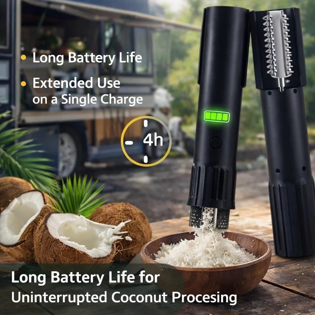 Electric Coconut Grater Machine, Coconut Grater Electric - Portable Wireless Automatic Kitchen Shredder (Green)