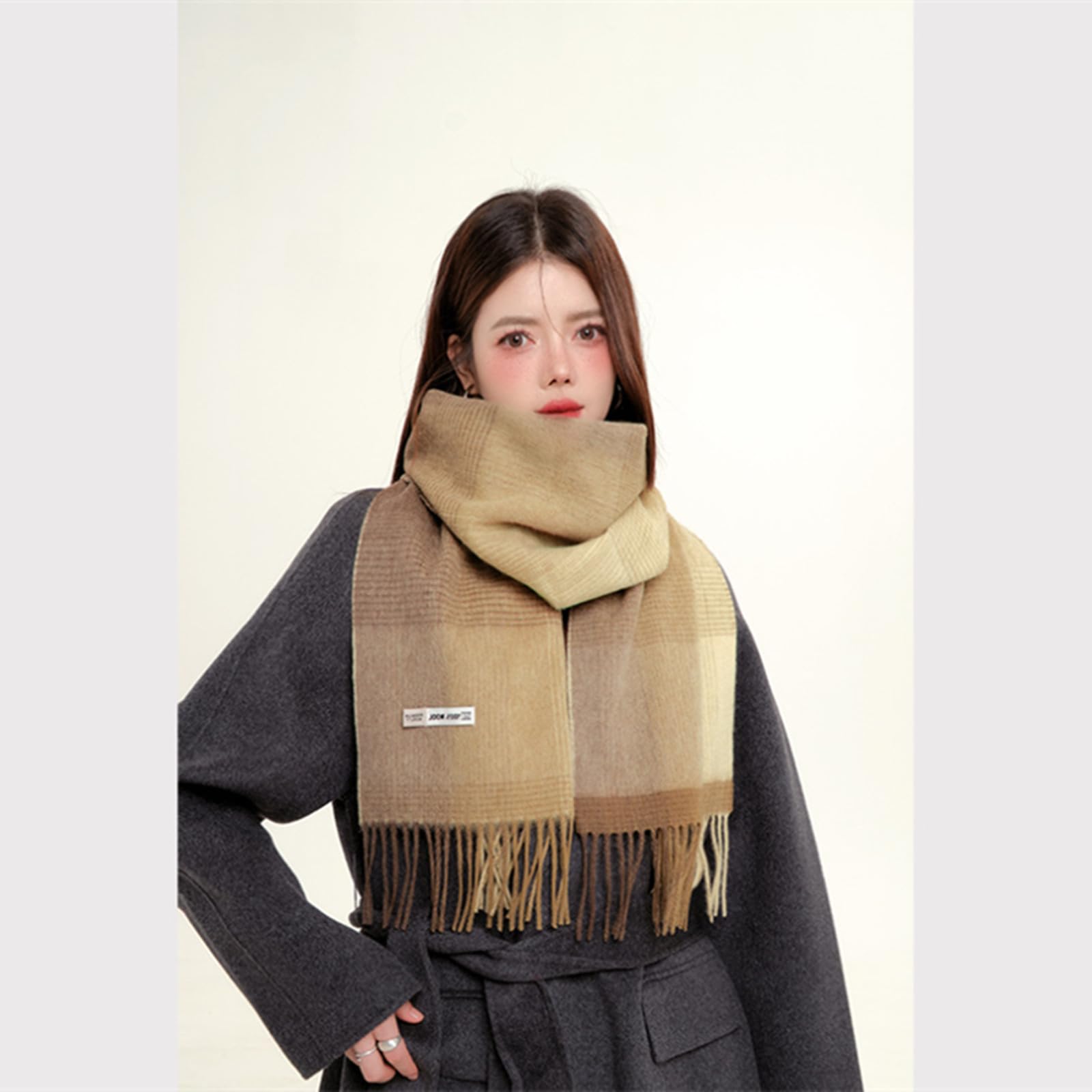 Sciarpa Donna Sciarpa A Quadri di Lana da Donna - Sciarpa E Scialle Caldi per Autunno E Inverno, Adatti A Studenti E Coppie-rosso-180 * 33 Cm