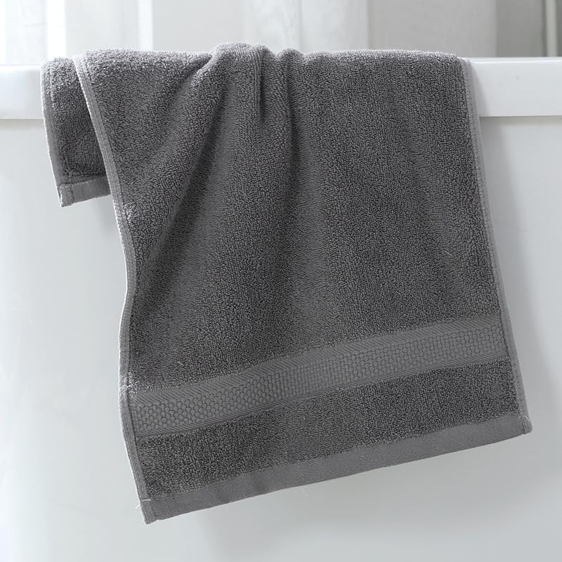 a Towels - 2 toallas de algodón puro de 32 hebras, 27.5 x 55.1 pulgadas, perfectas para uso diario, toallas de secado rápido para tu baño y tocador (gris)