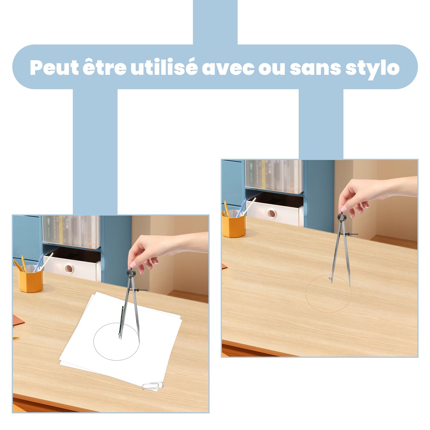 Compas Menuisier Métal 150mm, Outil Rotatif Traceur Dessin Ligne Artisanat