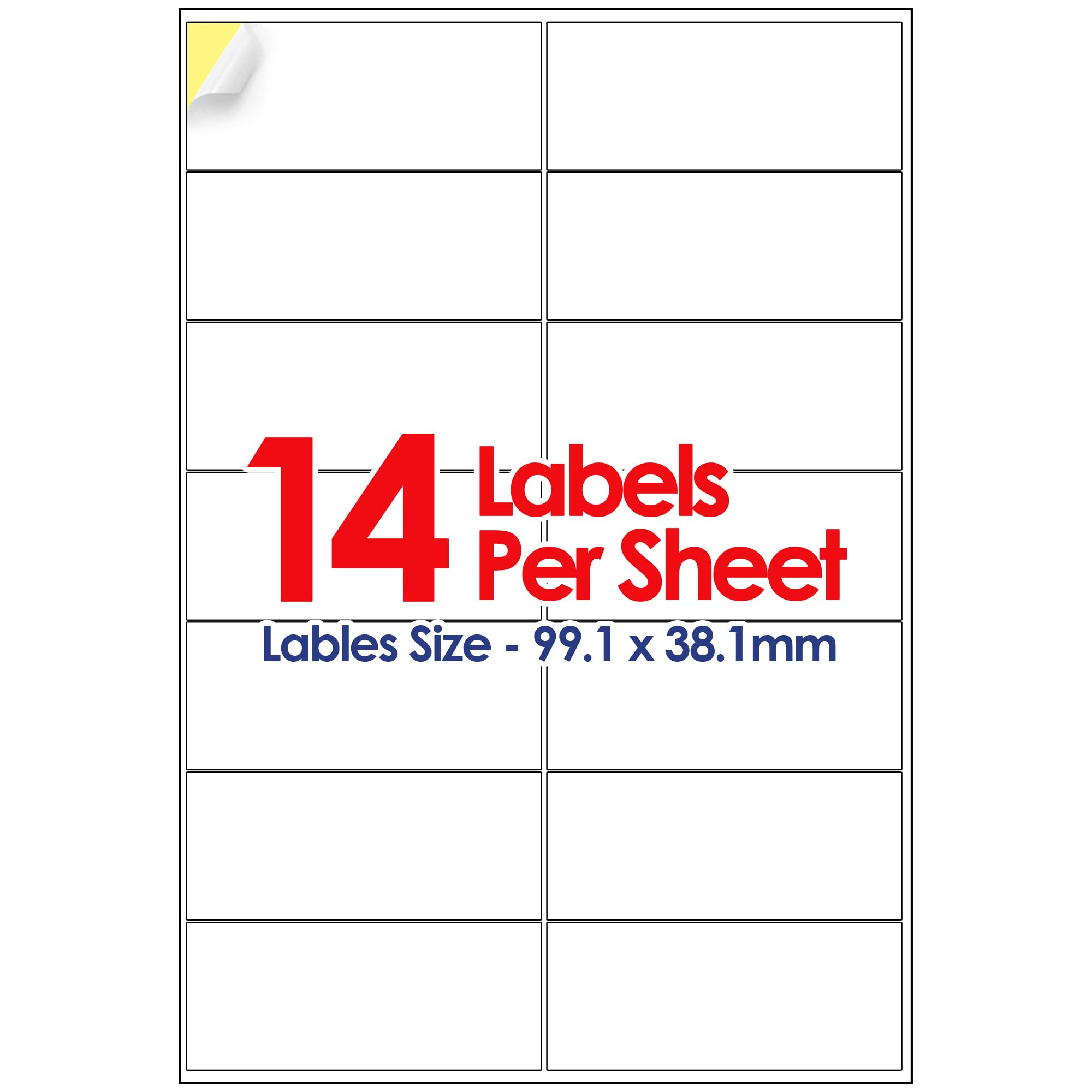 YUNJU A4 Self Adhesive Address Labels, 14 Label Per Sheet, 20 Sheets, 99.1 x 38.1mm 280 Labels