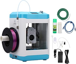 Eujgoov Mini Drukarka 3D, Druk 3,94x4,33x3,94 Podwójny Napęd Metal Gear System z podgrzewaną platformą magnetyczną dla Dzieci Początkujących Nauczanie w Szkole (wtyczka UE)