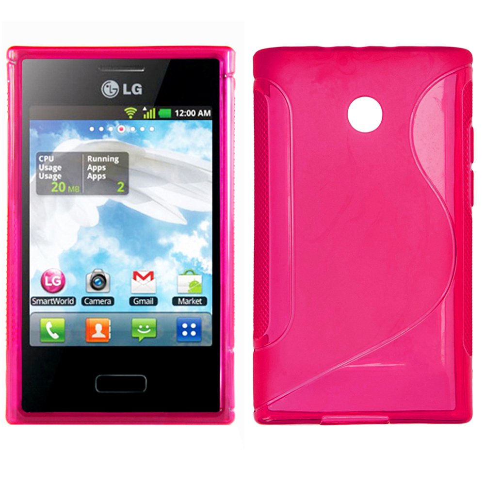 EbestStar Cover In Silicone Gel Per LG Optimus L3 E400 | Custodia Morbida S-Line Rosa | Protezione Antiurto