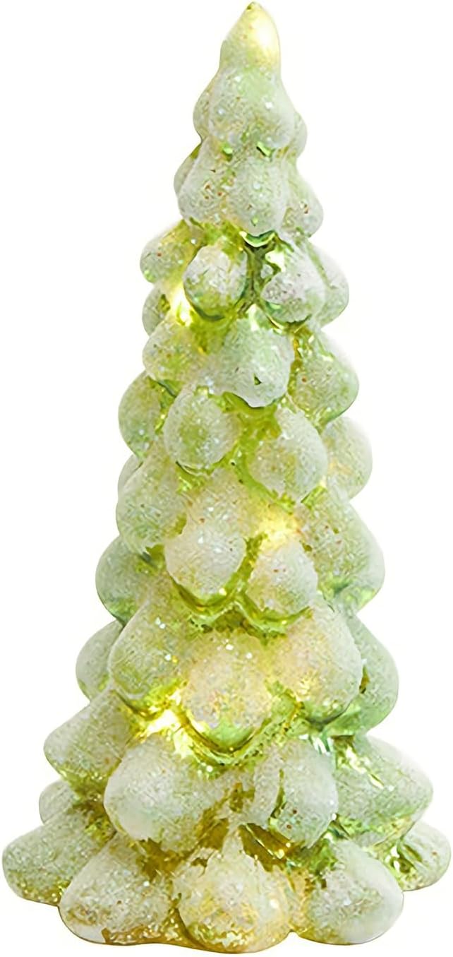 Lighted Glass Christmas Tree Battery Operated Mini
