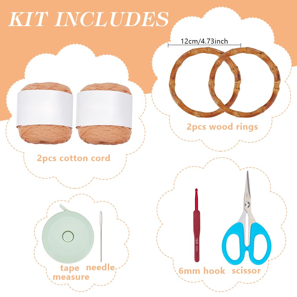 ACRNIGHEET DIY Häkeltasche Kit für Erwachsene Khaki Handtasche Häkelset für Anfänger DIY Handgemachte Tasche Kit mit Griff Khaki Tasche Making Kit für Anfänger mit Schritt-für-Schritt-Anleitung und