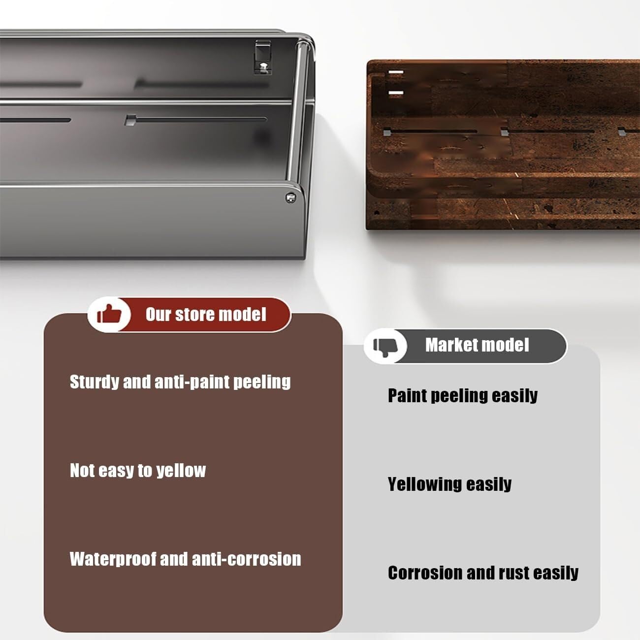 Especiero, especiero para cocina, de pared, especiero colgante con 6 ganchos extraíbles, multifunción, ahorra espacio, para colgar, gris, 60 cm (gris gris, 40 cm)