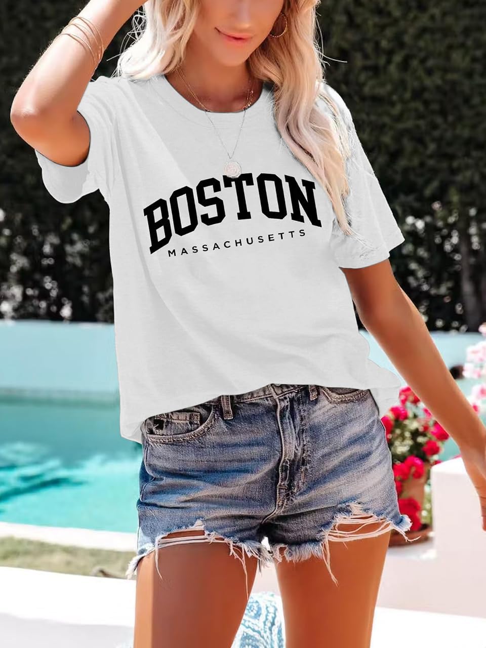 Womens Trendy Graphic Tee Shirts Summer Cute Casual Short Sleeve T-Shirts for College Teen Girls - Image 3