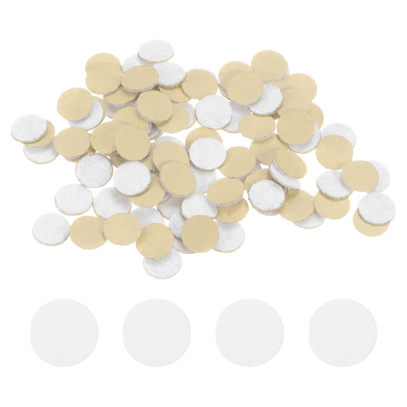 HARFINGTON 100pcs Round Adhesive Felt Circles, 10mm 3/8" Pre Cut Felt Craft Stickers Non-Woven Mini Felt Fabric Circles for DIY Sewing Handcraft Cut Projects Craft Finishing, White
