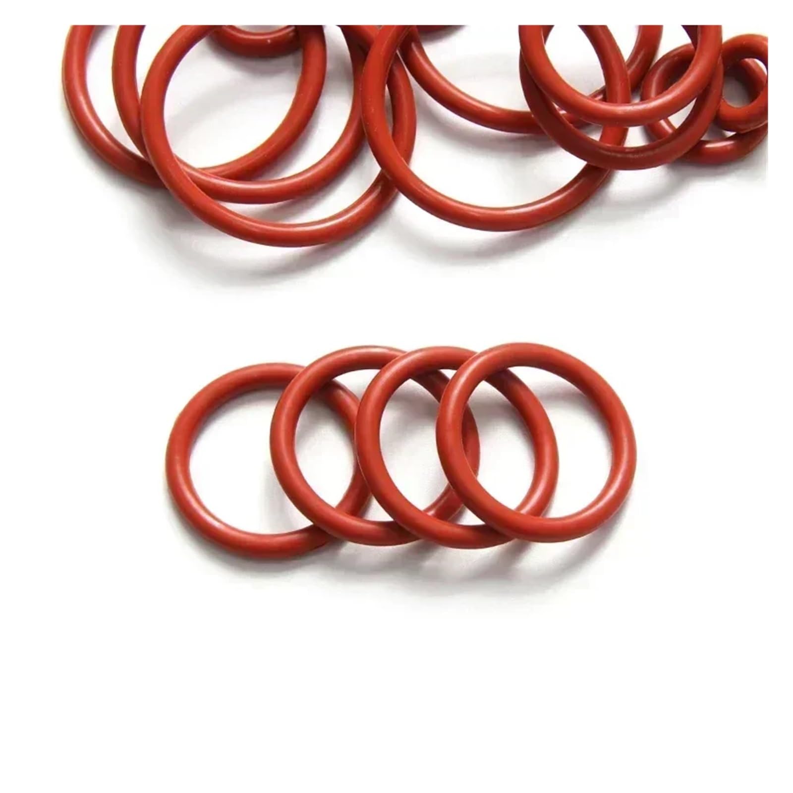 50 szt. uszczelek O-ring VMQ CS o grubości 1/2/3/4 mm, czerwona wodoodporna podkładka, okrągła uszczelka z gumy silikonowej w kształcie litery O(OD 80mm,CS 4mm)