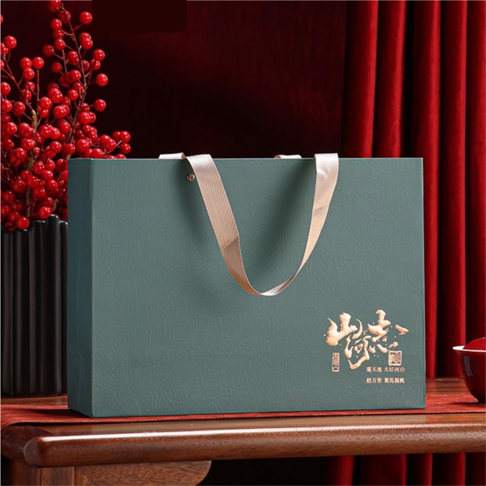 Tarro De Azúcar Contenedor de Almacenamiento de té a Granel, Tarro de Cocina, Lata sellada, Juego de té Chino Retro, Caja de Regalo con Tarro Doble Bote De Té(B)