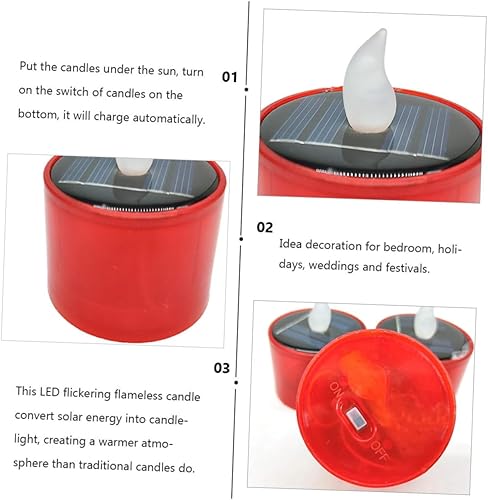 Miniatura 2 de DOITOOL Vela de batería de vela solar Vela de té blanco Vela amarilla Mesa de Navidad Centro de mesa Decoración de Belén Velas de té Luz de vela sin