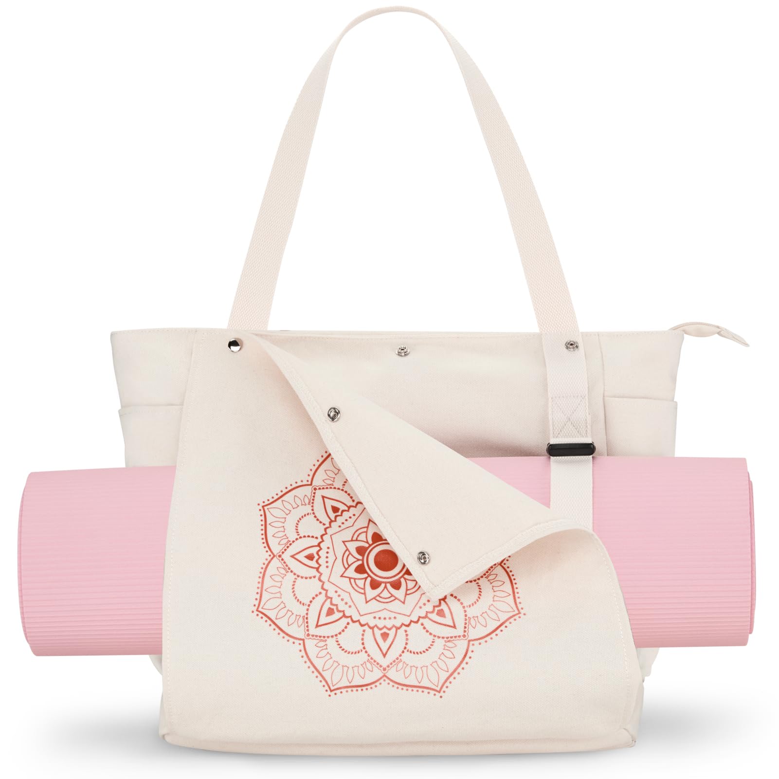 Gonex Yoga Mat Bag Yoga Gym Bag Tote Bag with Multi Pockets For Women Men Canvas Yoga Mat