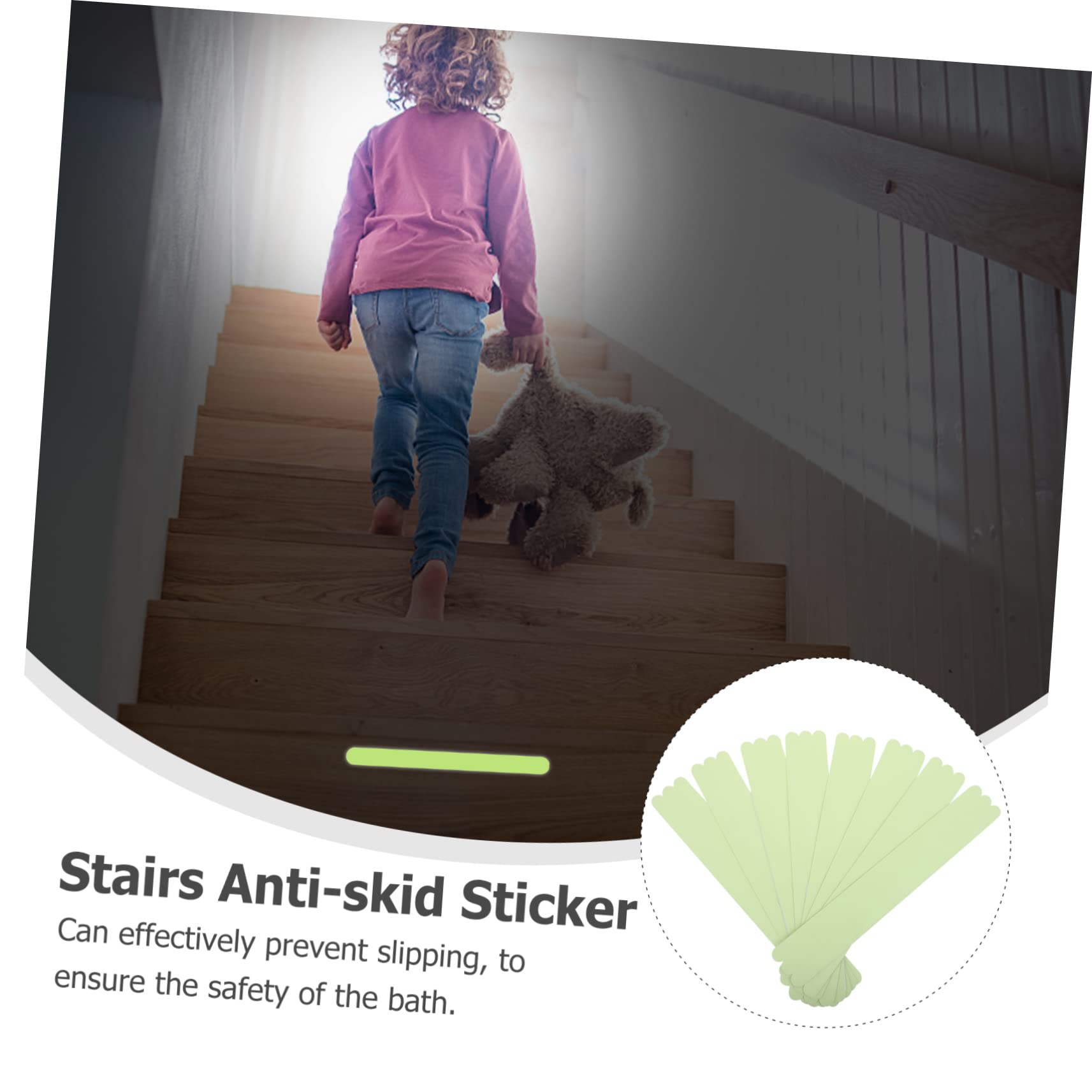 48stücke Antirutsch- Für Treppen Fluoreszierende Reflektierende Sicherheitsaufkleber Für Bad Und Treppe Einfach Anzubringen Rutschfest Und Langlebig