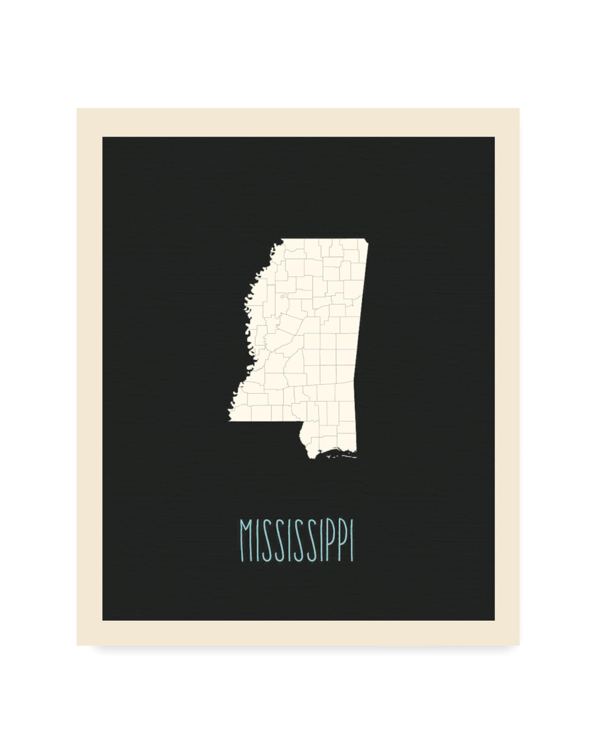 Mapa de EE. UU. infantil de Mississippi plastificado para pared 8