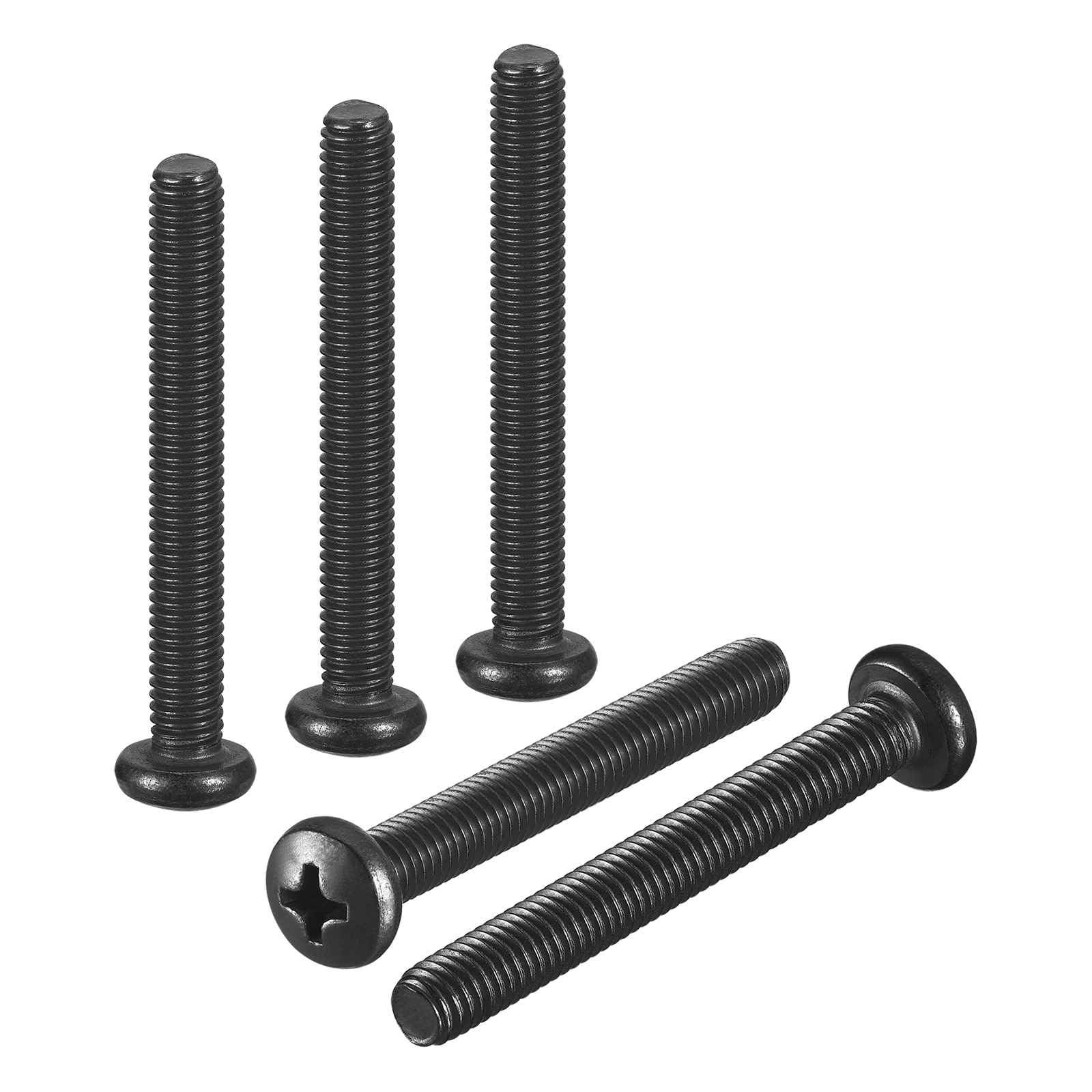 DTGN M5-0.8x40 Pan Head Machine Screws - 25pcs - Good for Machinery - 304 Stainless Steel Phillips Machine Screws Bolts - Black โ image 1
