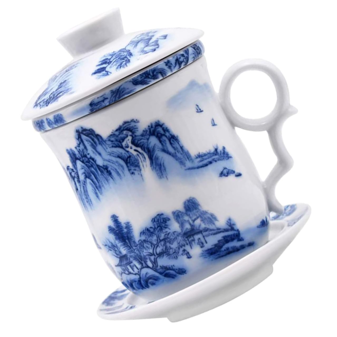 Chinesische Gongfu Teetasse 1 Satz aus Keramik mit Deckel und Untertasse