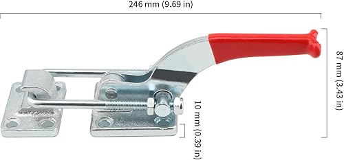 Miniatura 2 de HOIGON CH-40370 - Abrazadera de pestillo resistente con gancho en U de 4000 libras, abrazadera de acción de acero fundido ajustable con perno en U