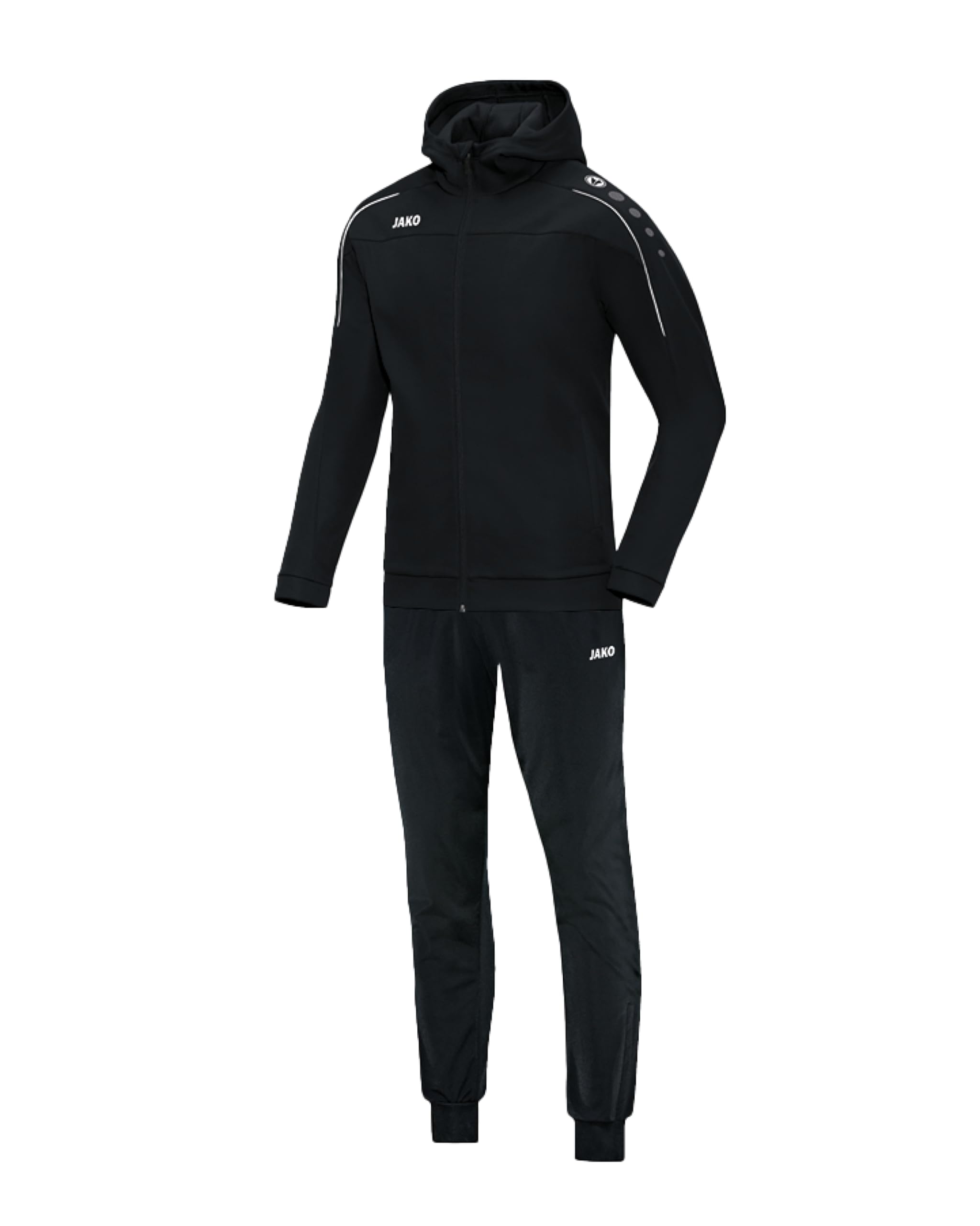 JAKO Kinder Trainingsanzug Polyester Classico mit Kapuze, nightblue/citro, 164, M9450