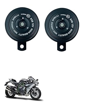 Znee Smart Motorcycle Horn Loud Sound Waterproof 12V 110DB (Set of 2) for Kawasaki Ninja H2