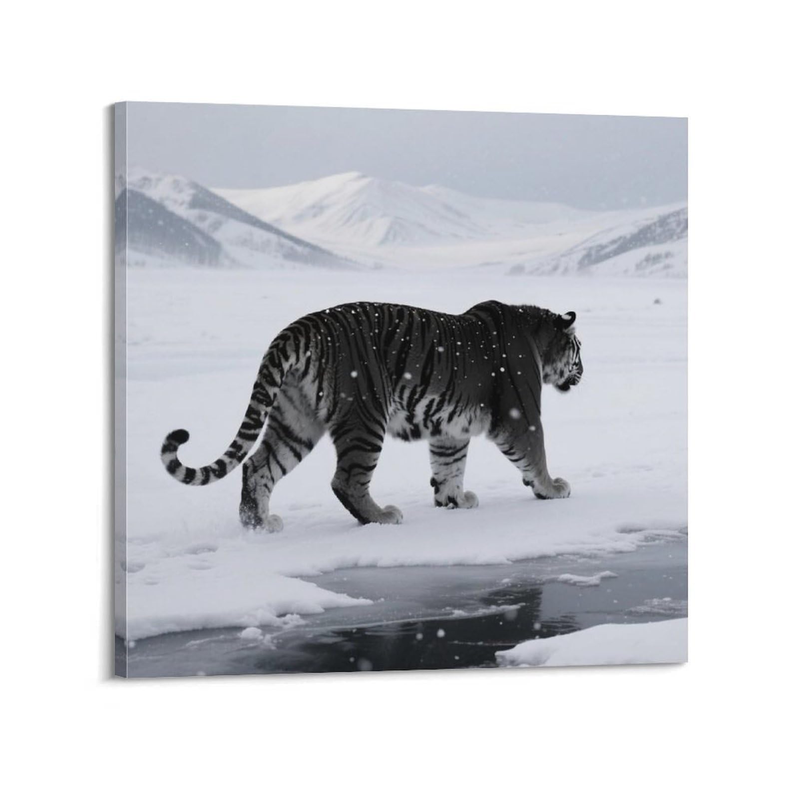 XKUGA Tiger Habitat Hunting Poster Modern Decorative Canvas Prints - Ideal Wall Art for Family, Man Cave, Game Room, Boys & Girls Bedroom 20x20inch(50x50cm)