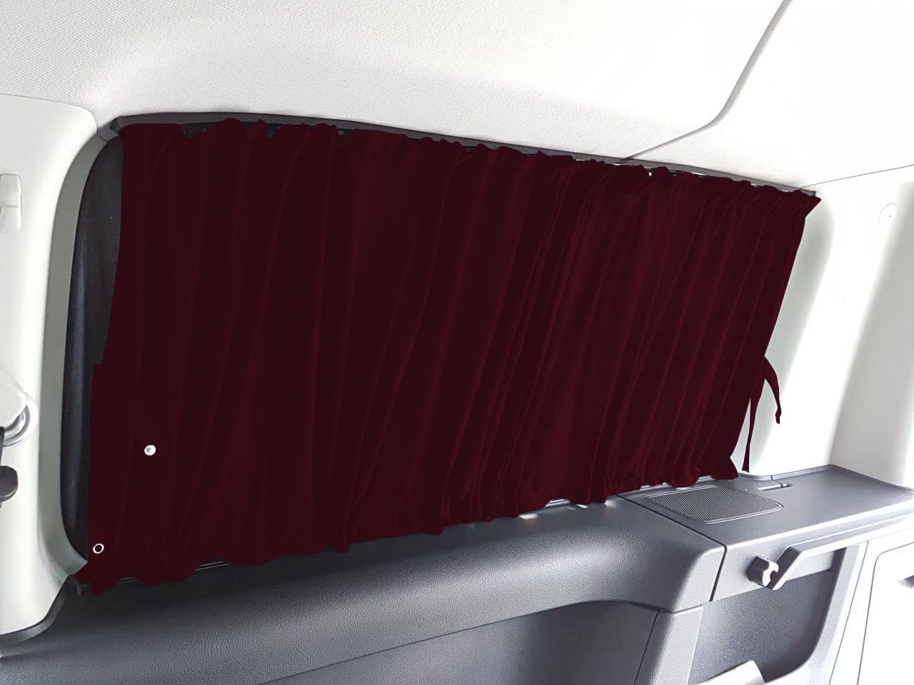 BREMER SITZBEZÜGE Tendine parasole compatibili con VW Caddy 3 & 4 corti, maxi con portellone posteriore 2003 – 2020 in rosso vinaccia, accessori per camper, set di tende