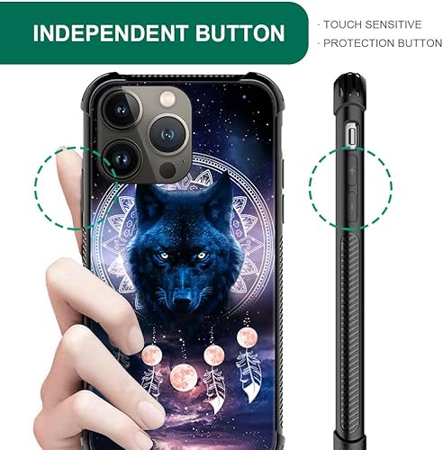 Miniatura 4 de CARLOCA Funda compatible con iPhone 13 Pro, fundas Wolf Nebula Moon iPhone 13 Pro, ultra protección, a prueba de golpes, de silicona suave, TPU