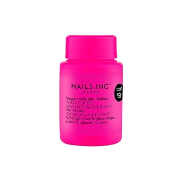 Nails Inc Acetone Free, Vegan Collagen Fueled, Coconut Scented, Non-Toxic Gel & Regular Nail Polish Remover, Easy Peel, Professional Soak Off Nail Polish Rapid Remover Pot For Hands, 1.69 Fl Oz