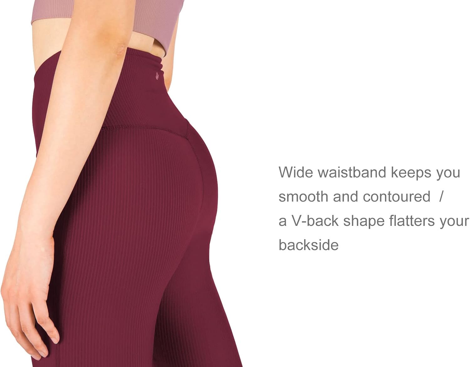 Yogipace Women's High Waisted Ribbed Yoga Leggings Rib Tights with Pockets - Image 4