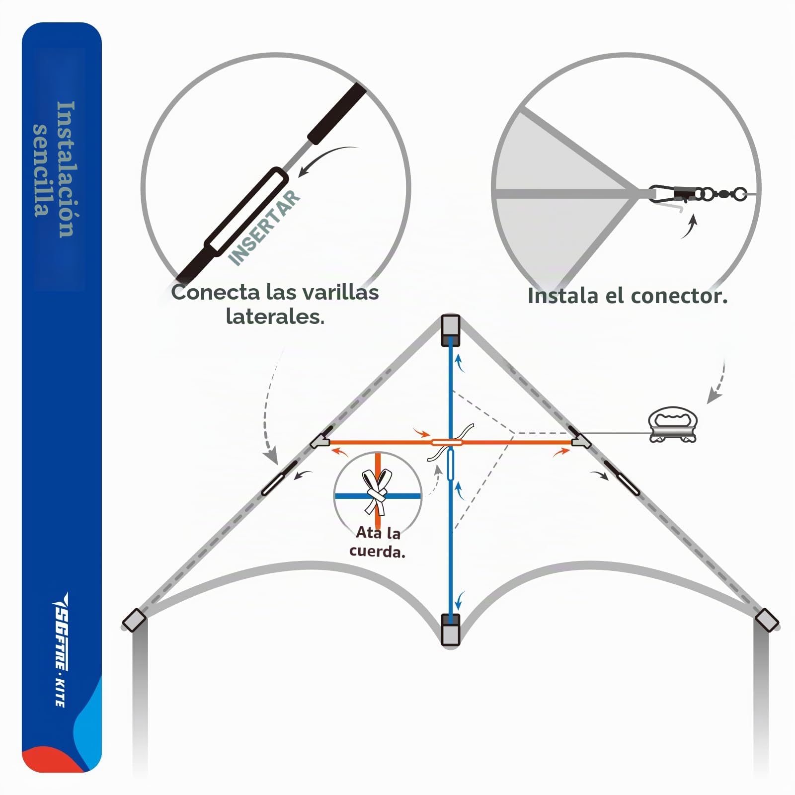 Delta Kite - Juego de tres cometas para niños y adultos, cometas para adultos fáciles de volar, cometa familiar perfecta para parques y playa, cometas Delta para actividades divertidas al aire libre