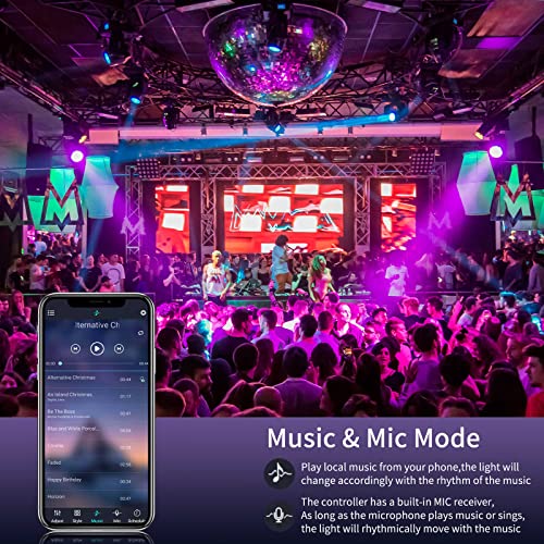 Bonve Pet LED Strip 6m, Bluetooth RGB LED Streifen, Farbwechsel Led Lichterkette mit Steuerbar via App, 16 Mio. Farben, Fernbedienung, Sync mit Musik, led Band für Schlafzimmer TV Zuhause Schrankdek
