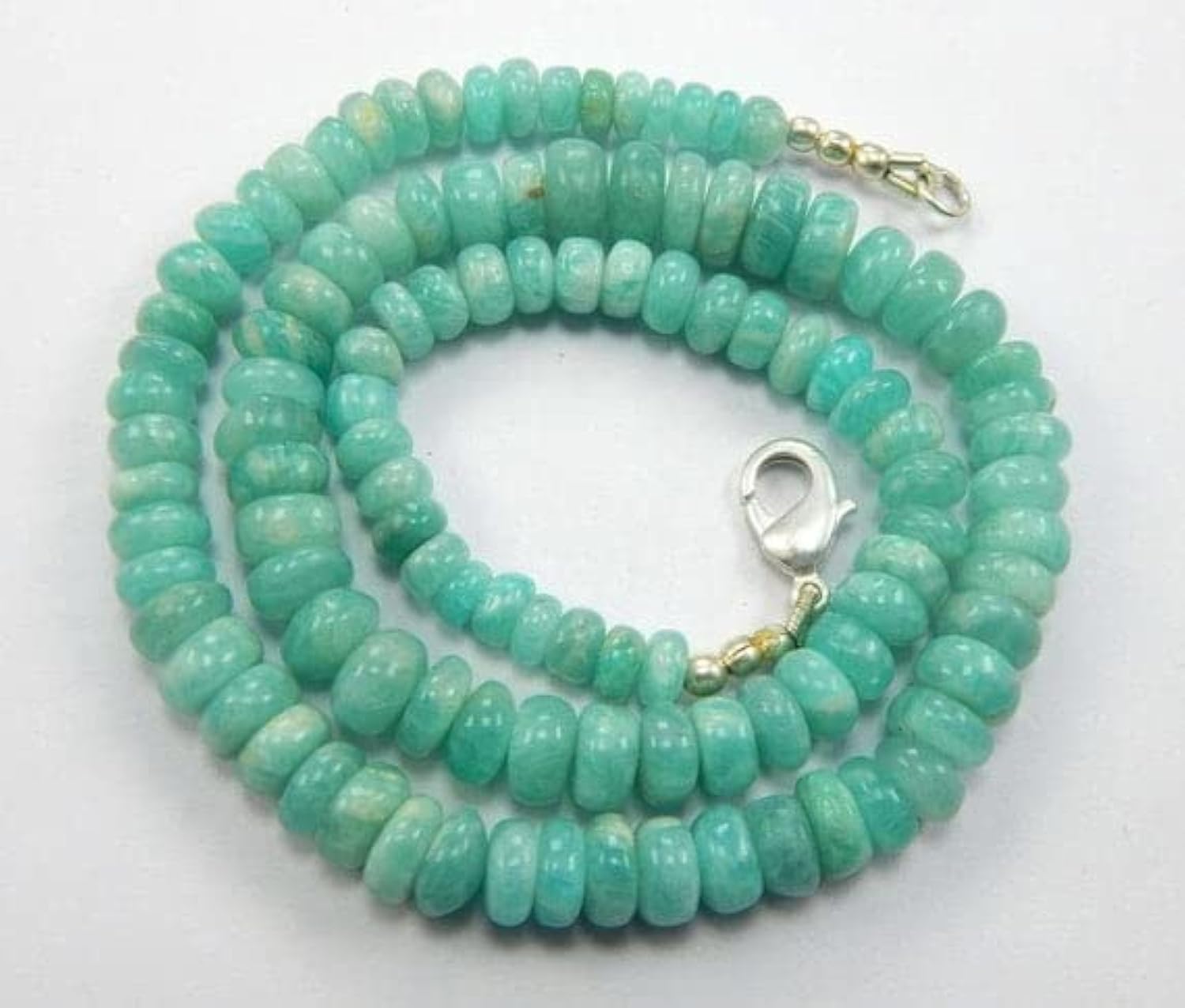 Perles amazonite de qualité supérieure en rondelles lisses pour haute joaillerie