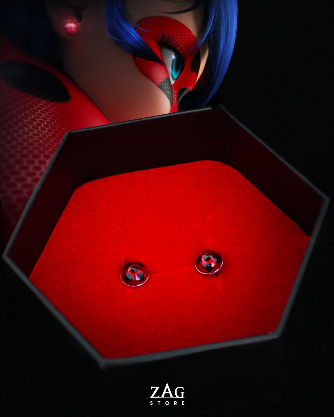 ZAG STORE - Miraculous Ladybug - Orecchini Ladybug, nessun tipo di metallo, Acciaio inossidabile