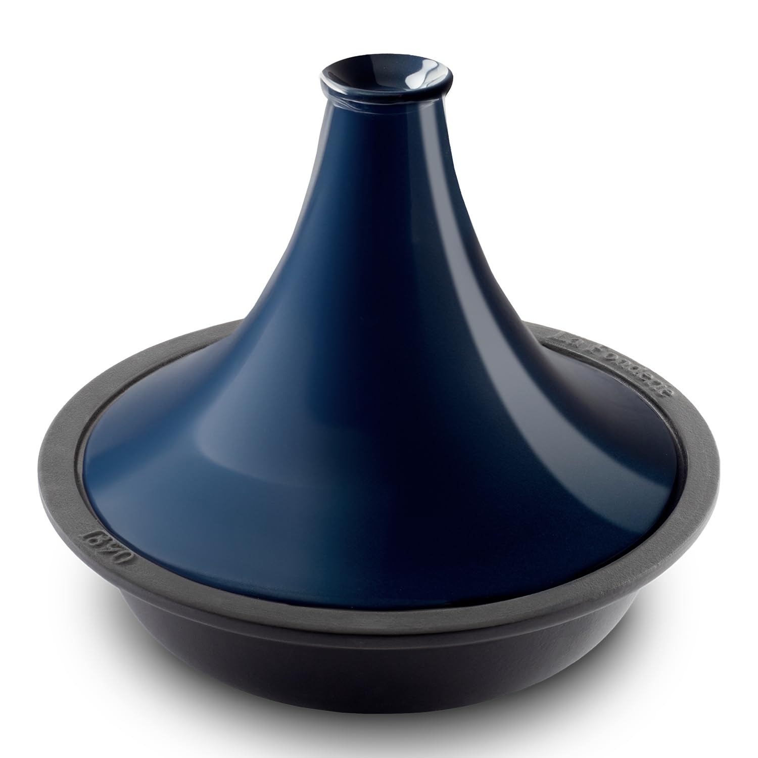 Tajine aus emailliertem Gusseisen TINGHIR, Schüssel, Deckel, Tajines und Couscous, Kapazität 2,5 L, Blau
