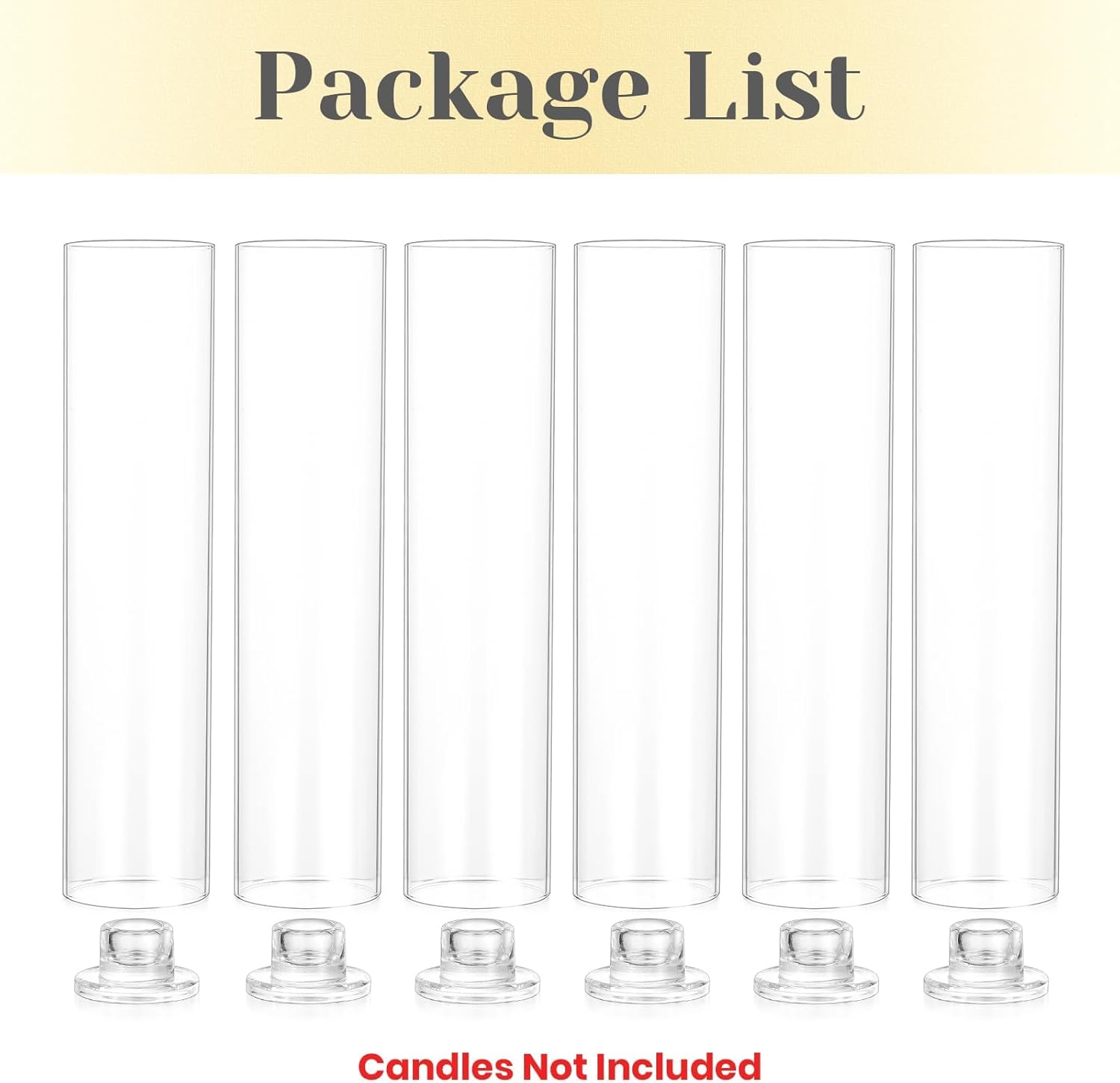 Hewory Hurricane Glass Candlestick Holders : 6 Pcs Clear Taper Candle Holders for Candlesticks - Hurricane Glass Candle Stick Candle Holders Bulk for Table Centerpiece Wedding Christmas Home Decor