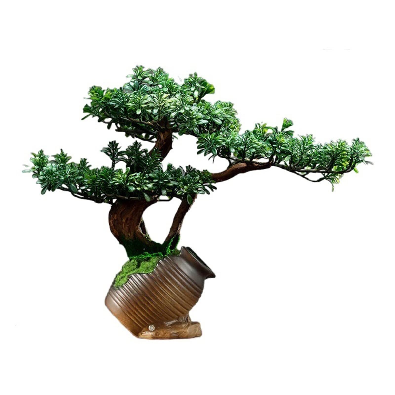HCZKIUJY Artificial Bonsai Tree Artificial Bonsai Tree Artificial Plants Potted Tree Artificial House Plants Bonsai Fake Plant Greenery for Home Office Decor Desktop Display Fake Plant Decoration (D)