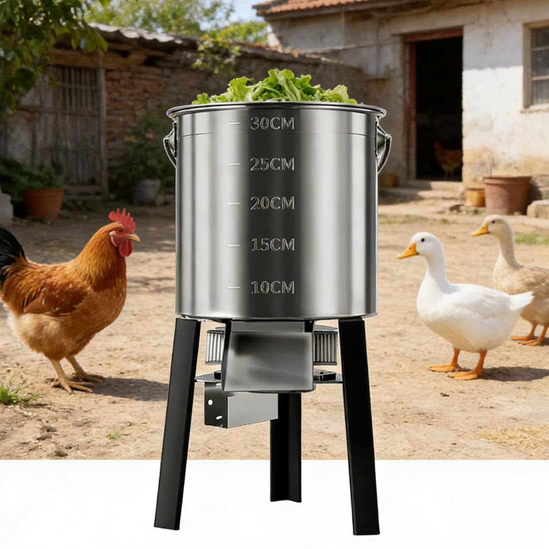Making Food for Livestock Machine, Electric Poultry Food Processor with Large-Diameter Convenient Feeding Port, Dual-Layer Blades to Rapidly Shred Fresh Grass and Coarse Fodder for Animals