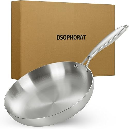 Sartén de acero inoxidable sartenes de grado profesional para cocinar sartén antiadherente de acero inoxidable con revestimiento de tres capas de 9