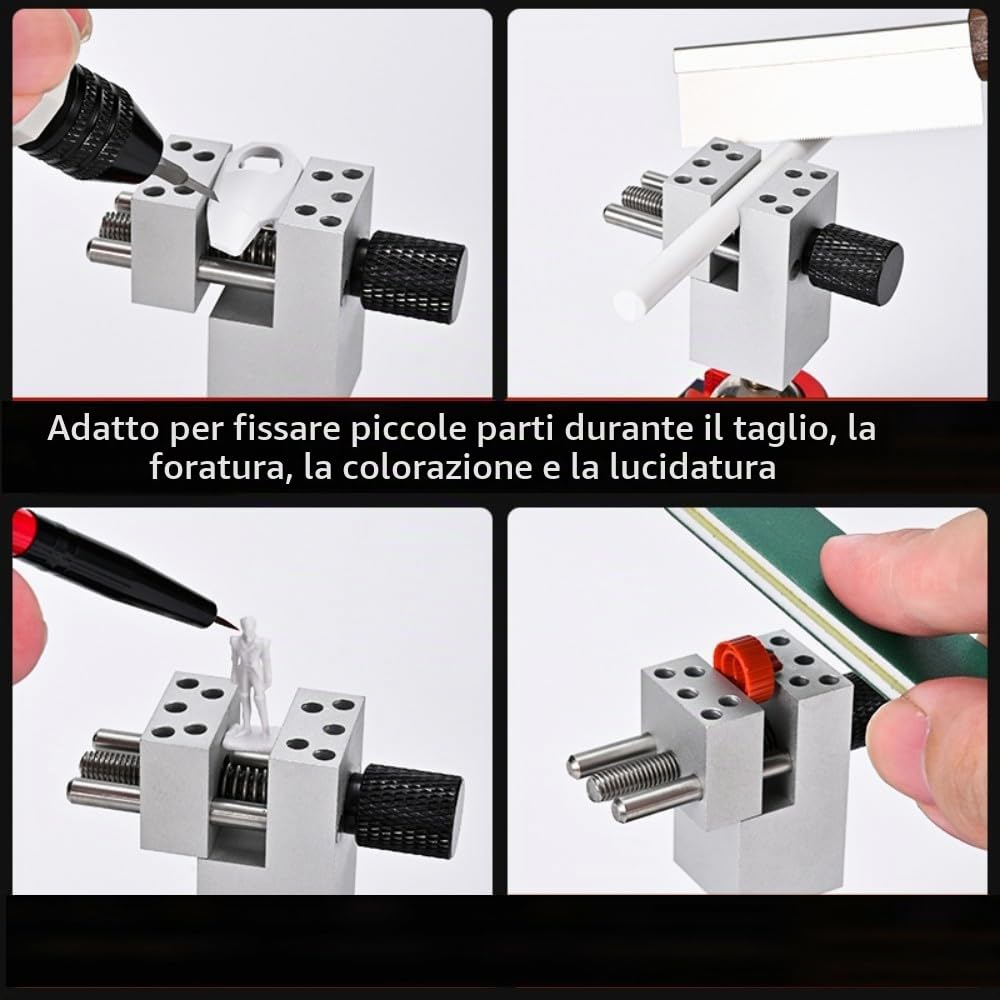 ANSAI Mini morsa da tavolo con base rotante sferica in metallo per hobby
