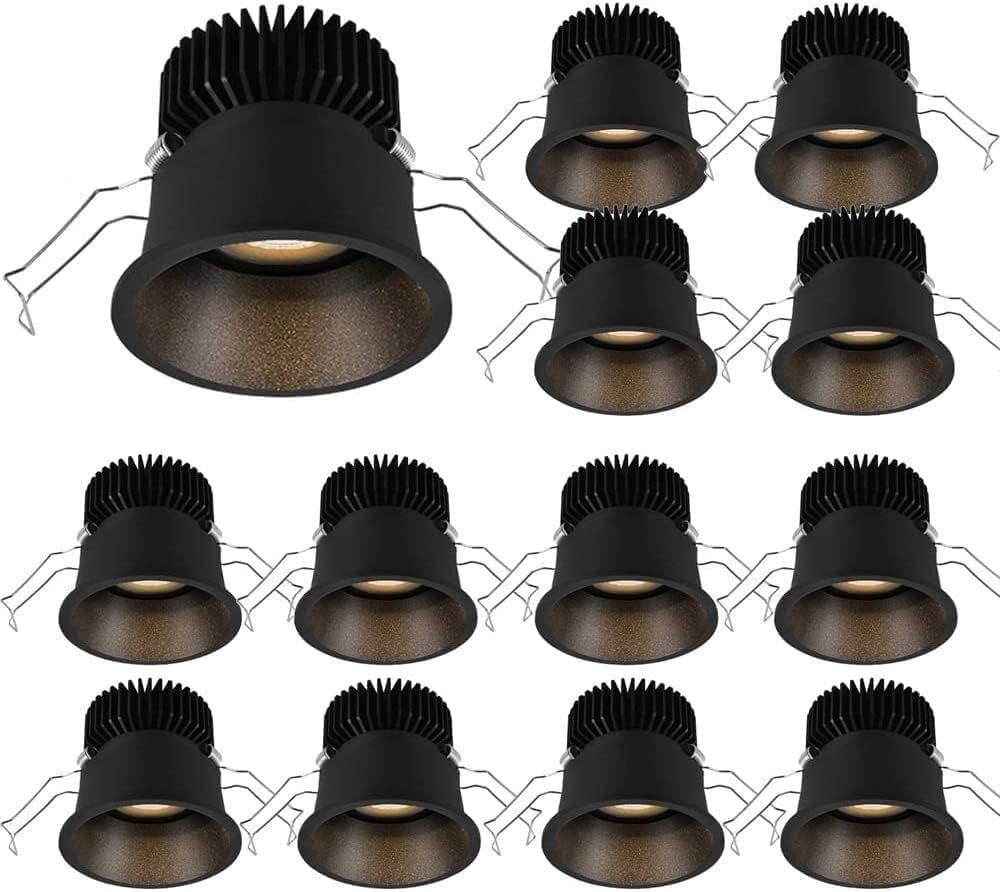 HynJGih 13 Pack Black LED Recessed Ceiling Light，7W,12W LED Recessed Lights Downlight for Indoor Commercial(A7w,4000K)