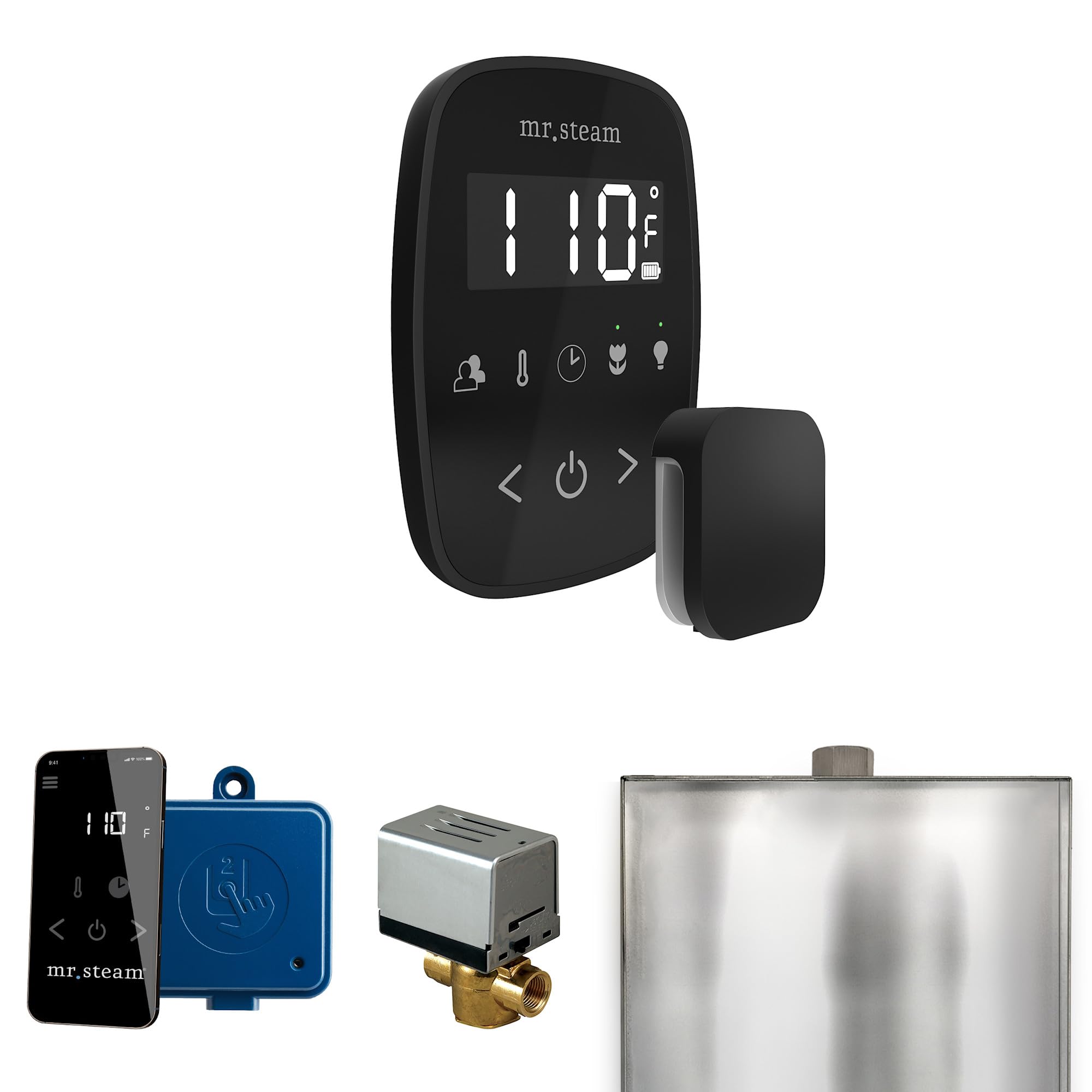 mr steam butlerflex steam shower ctrl pkg wtempoflex control and steamhead in black matte black