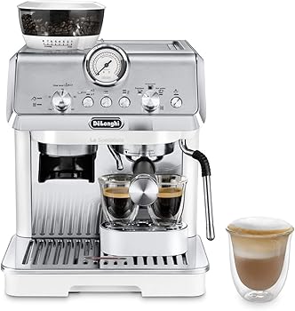 De'Longhi La Specialista Arte EC9155.W, Cafetera Expresso Manual, Tecnología de Molido con Sensor y 8 Ajustes, Control Activo de la Temperatura, Espumador de Leche MyLatte Art, 1550 W, Blanco0
