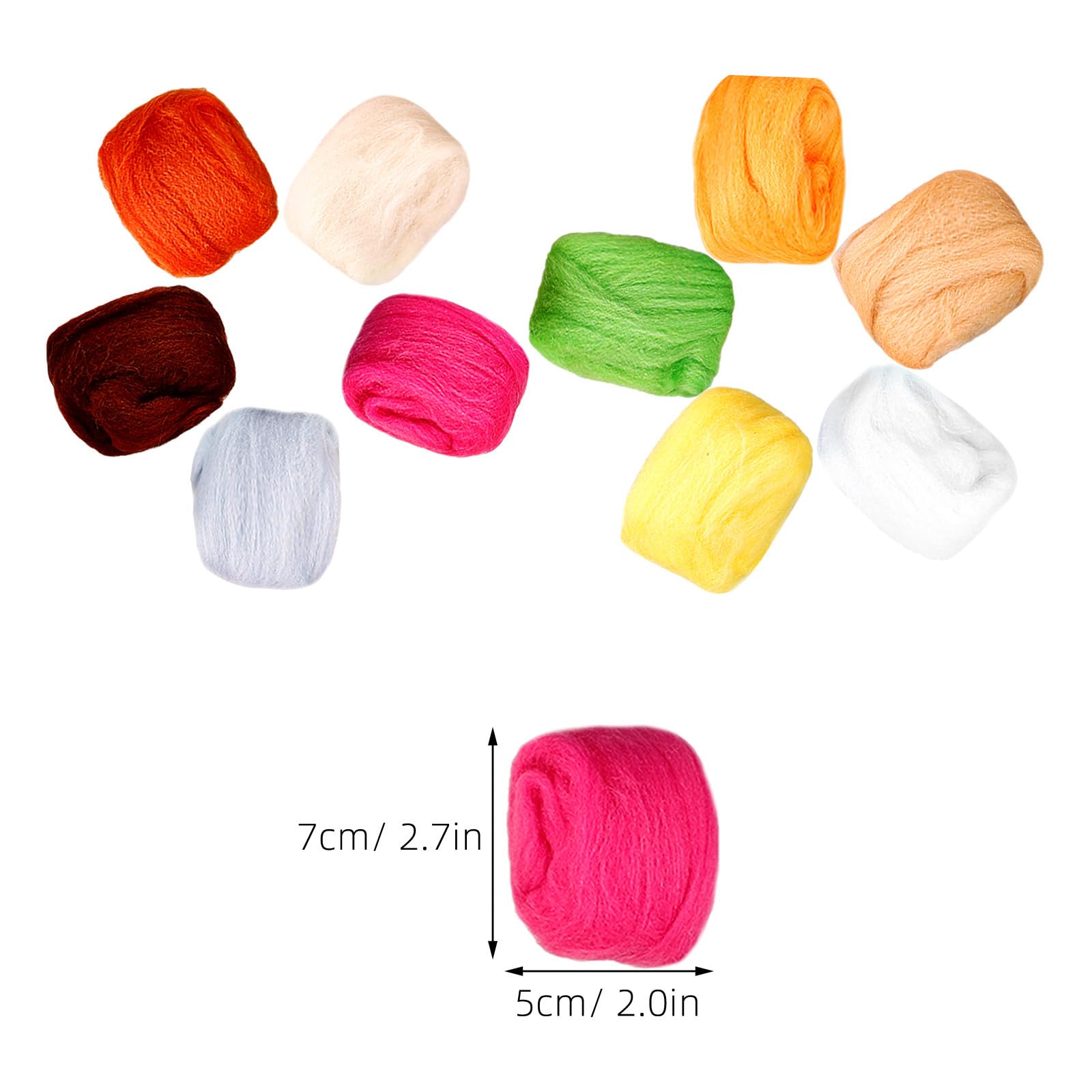 Kit de Fieltro de Lana para Aguja Material DIY para Manualidades Creativas Colores Sólidos de Lana Peinada Paquete Completo para Principiantes y Expertos