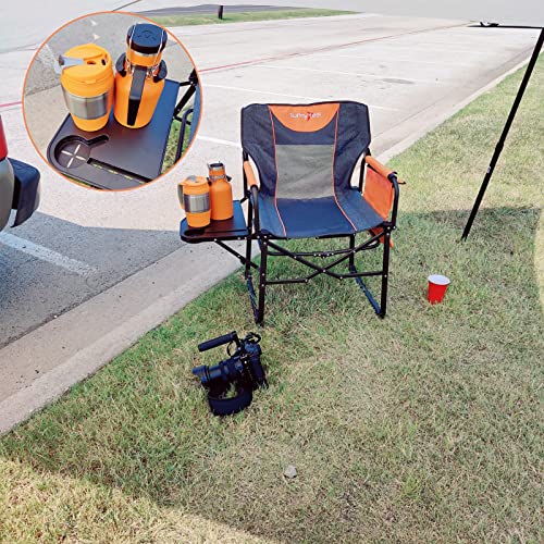 Sunnyfeel Camping Directors Chair, Heavy Duty,Oversized Portable Folding Chair With Side Table, Pocket For Beach, Fishing,Trip,Picnic,Lawn,Concert Outdoor Foldable Camp Chairs (Orange) #TOP3