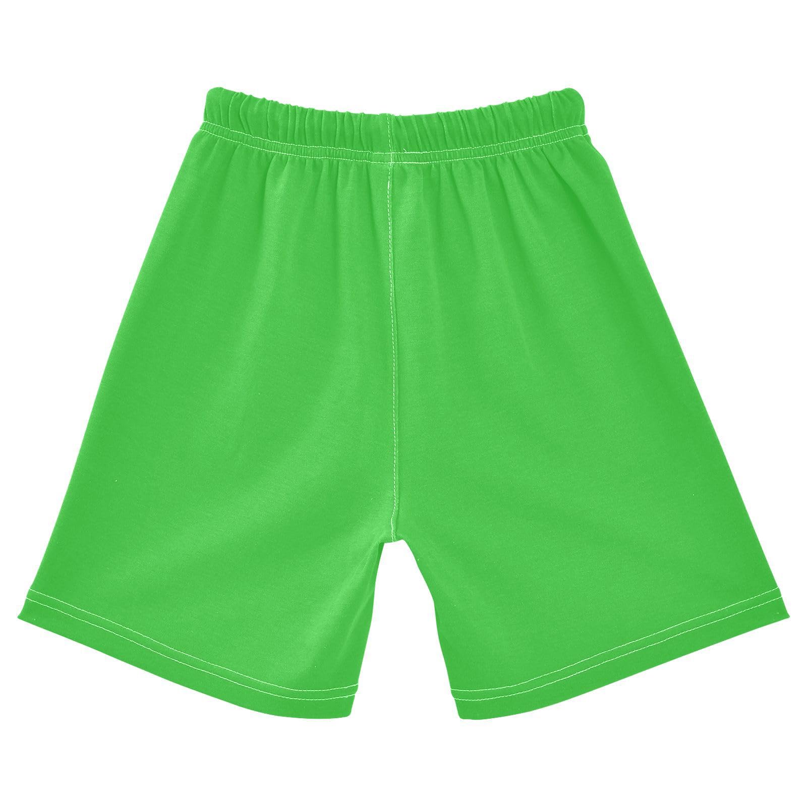 IHCVHQX Baby Boy Shorts Lime Green Solid Color Summer Cotton Shorts Toddler Kids Girls Pants 4T