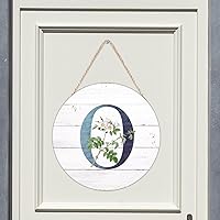 Vista 66 de Welcome Sign for Wall Initial Letter C Blue Round Wood Signs Monogram White Floral Wood Plaque Fresh Flowers 12in Mid Century Home Wall Decor for