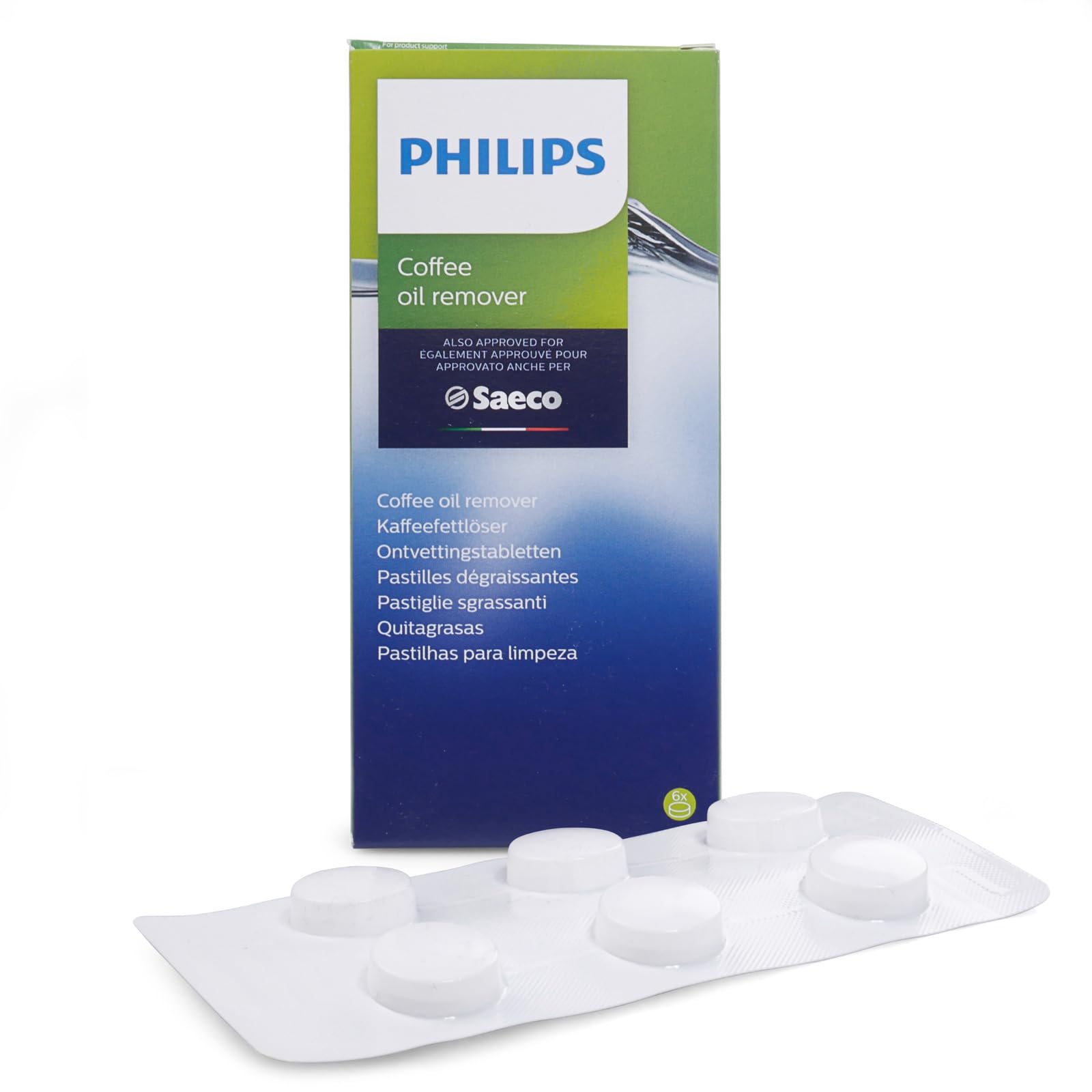 Philips zestaw do pielęgnacji ekspresów do kawy - odkamieniacz 250 ml, smar HD5061, tabletki odtłuszczające CA6704/10 (6 tabletek) + Sillar 2x filtr wody zamiennik dla CA6903, szczotka do czyszczenia